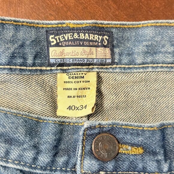 Vintage Steve & Barry’s Men’s Jeans 40x34 Light Wash Straight Leg Y2K USA Style - Picture 5 of 9